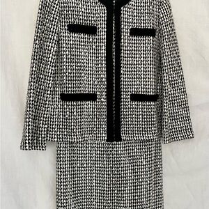 St. John Dress and Jacket in Black, White & Ecru